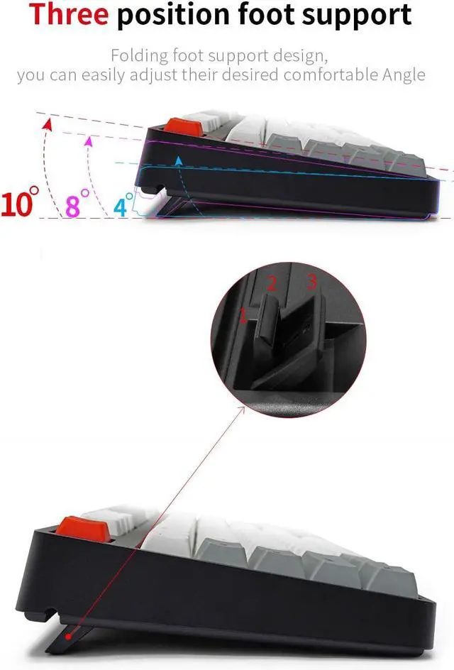 Alt view image 4 of 7 - KPREPUBLIC gk87 hot swappable 80% Custom Mechanical Keyboard Kit Support RGB Switch LEDs Type c has Software programmable Balck White case (GK87 Black Case Kit x1)