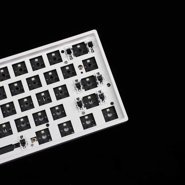 Alt view image 3 of 7 - YMDK GH60 GK61 RGB Hot Swap Independent Driver Tyce-C ANSI Mechanical Keyboard DIY kit Plastic Case CNC Aluminum Case Plate PCB (Plastic White GK61X Wired)