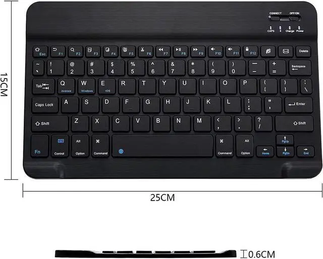 Alt view image 6 of 7 - Ultra-Slim Bluetooth Keyboard Portable Mini Wireless Keyboard Rechargeable for Apple iPad iPhone Samsung Tablet Phone Smartphone iOS Android Windows (10 inch Black)