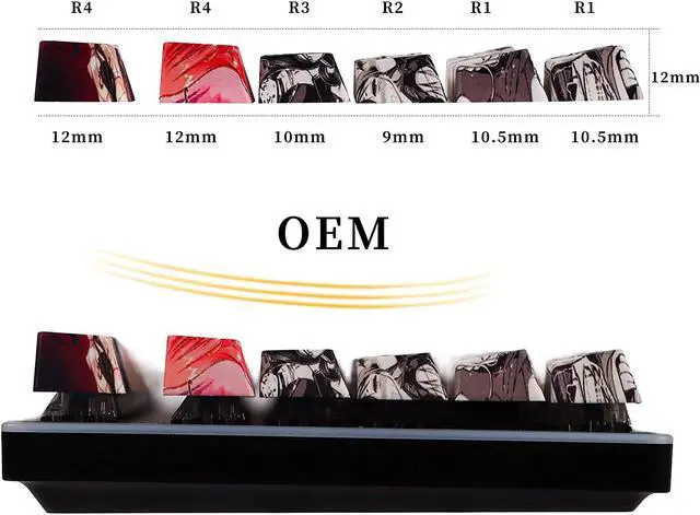 Alt view image 5 of 6 - Anime Keycaps 60 Percent, 108 Japanese Keycaps Full Set 87 Kawaii Key Cap Cover of 5-Side Dye Sublimation OEM Profile for Cherry Mx Gateron Kailh Switch Ducky one 2 Mini/Anne pro 2 Keyboard DIY