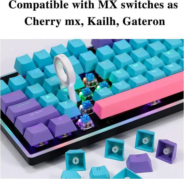 Alt view image 5 of 7 - Ussixchare Backlit PBT keycaps for 60 Percent Gaming keyboad 104-Key Caps Set TKL OEM Profile Compatible with 60%/87/104 Keyboard (Joker)