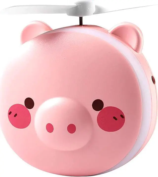 Main image of small desk fan, Mini USB Fan Pig Beauty Mirror With Beauty Light Portable Rechargeable Fan Mini Handheld Pocket Air Cooler Desk Quiet USB Cable Personal Cute Pink Fan Small Fan (A) ( Color : A )