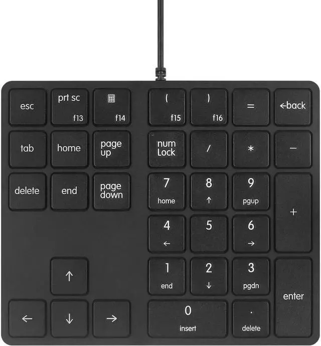 Main image of Merdia Numeric Keypads Wired Numpad 34 Keys External Mini Slim Keyboard Magic Force for Financial Cashier Securities-Black| Laptop Accessories | Num Pad | Number keypad for Laptop | Work Keyboard