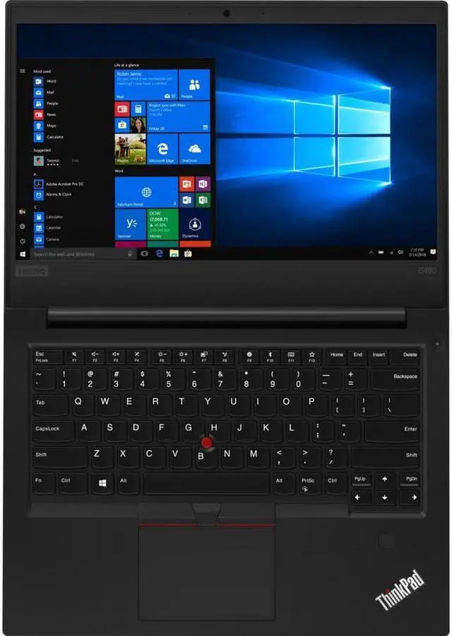 Alt view image 6 of 6 - Lenovo ThinkPad E490 14" Core i3-8145U 8GB RAM 128GB SSD  2.1GHz(1366x768) BT WIN10 Pro Webcam BLACK