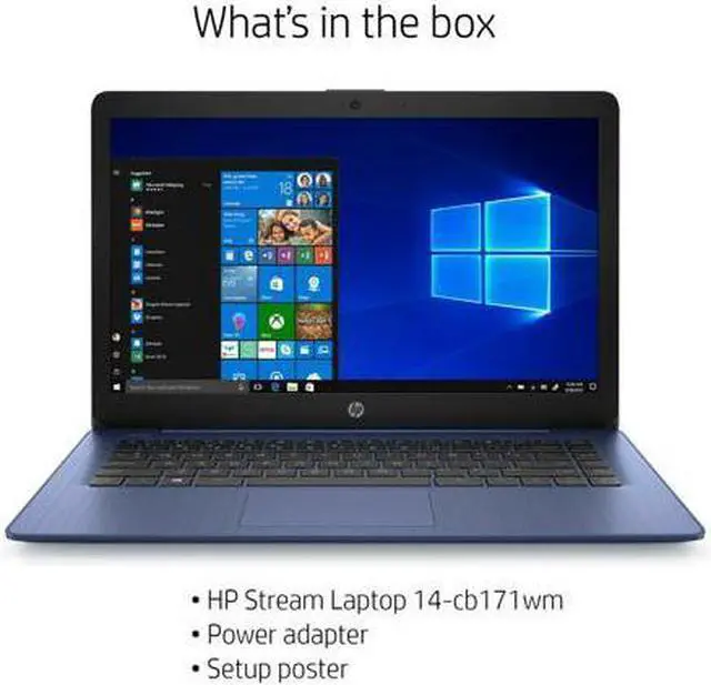 Alt view image 2 of 9 - HP Stream 14-cb171wm 14" HD 1366x768 LED Intel Celeron N4000 1.1 GHz up to 2.6 GHz up to 2.6 GHz 4GB DDR4 SDRAM 64GB eMMC Intel UHD Graphics 600 Windows 10 Home