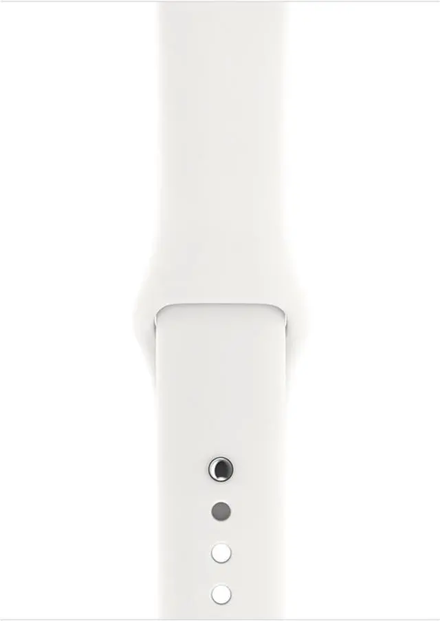 Alt view image 9 of 10 - Apple Watch Series 3 42mm Smartwatch (GPS Only, Silver Aluminum Case, White Sport Band)