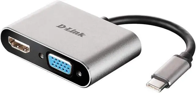 Alt view image 2 of 3 - D-Link DUB-V210-US USB-C VGA Adapter Cable, Black