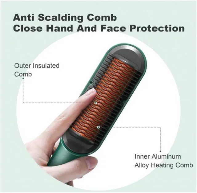 Alt view image 4 of 4 - Mudiiltha Hair Straightening Brush,Negative Ion Straightening Brush