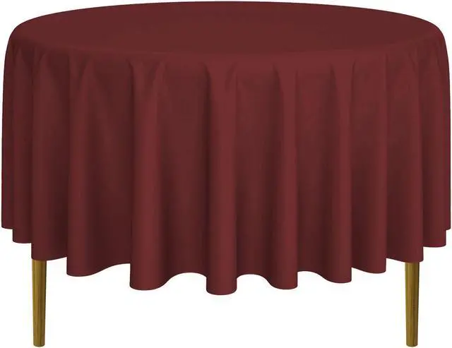 Main image of Lann's Linens - 90" Round Premium Tablecloth for Wedding / Banquet / Restaurant - Polyester Fabric Table Cloth - Burgundy