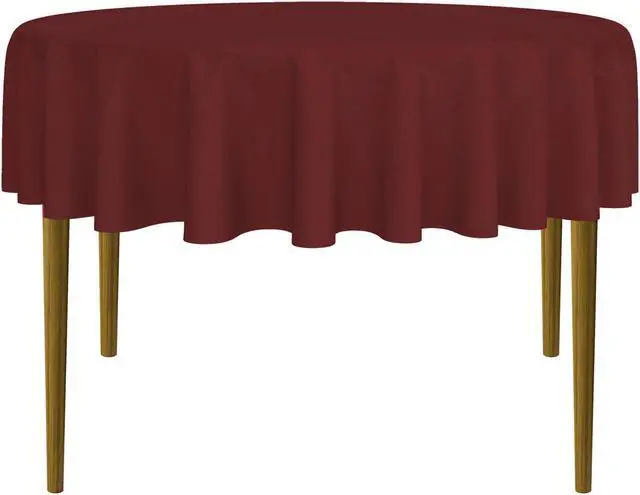 Main image of Lann's Linens - 70" Round Premium Tablecloth for Wedding / Banquet / Restaurant - Polyester Fabric Table Cloth - Burgundy