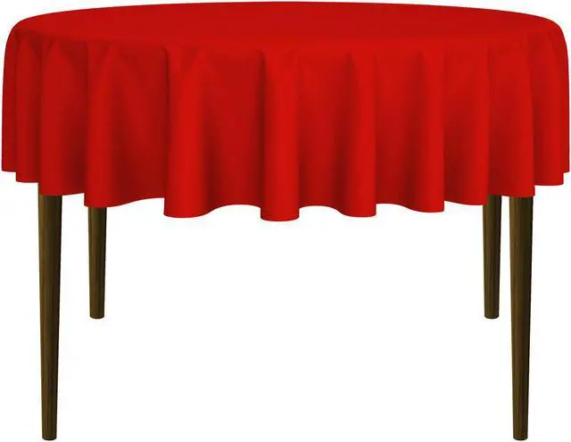 Main image of Lann's Linens - 70" Round Premium Tablecloth for Wedding / Banquet / Restaurant - Polyester Fabric Table Cloth - Red