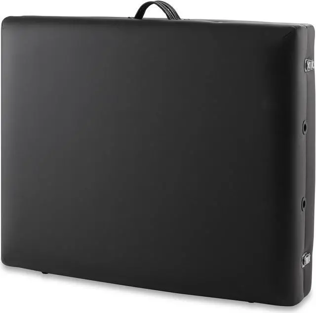Alt view image 4 of 6 - Saloniture Professional Portable Lightweight Bi-Fold Memory Foam Massage Table with Reiki Panels  - Includes Headrest, Face Cradle, Armrests and Carrying Case - Black