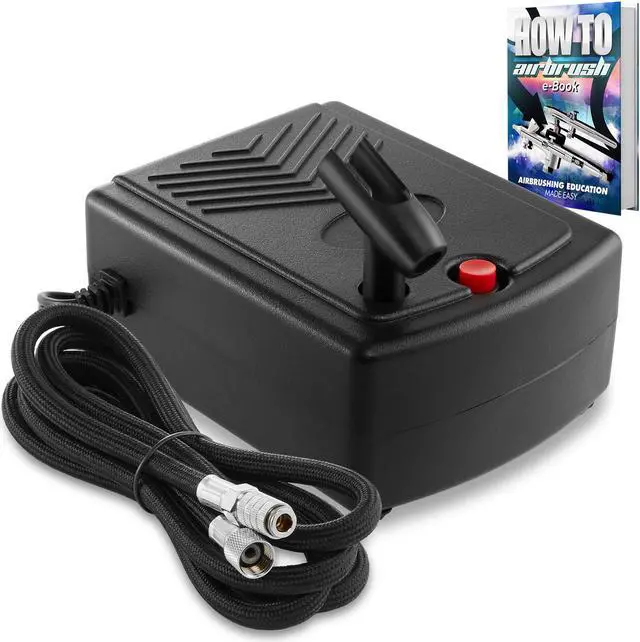 Alt view image 10 of 11 - PointZero Mini Airbrush Compressor with Holder and 6 Ft. Hose - Quiet Portable Air Pump