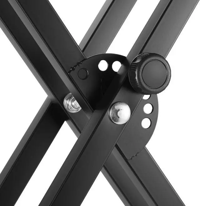 Alt view image 6 of 8 - Hamzer Heavy Duty, Double-X Piano Keyboard Stand - Height Adjustable & Portable Brace w/ Non Slip Caps & Durable Locking Straps, Black