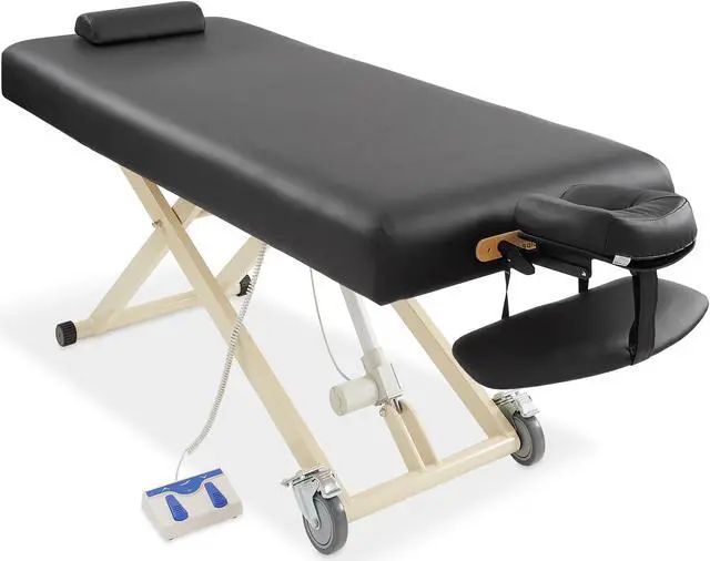 Main image of Saloniture Professional Electric Lift Massage Table - Includes Headrest, Face Cradle and Bolster - Black
