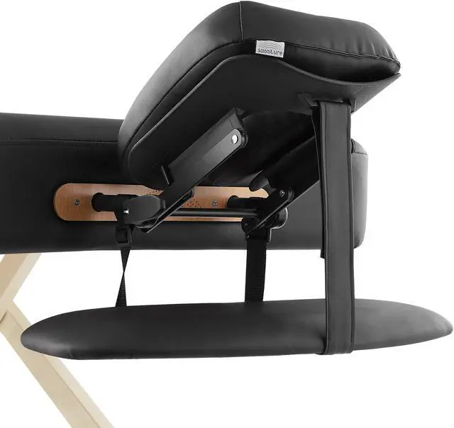Alt view image 3 of 6 - Saloniture Professional 4-Section Electric Lift Massage Table  - Includes  Armrest, Headrest, Face Cradle and Bolster - Black