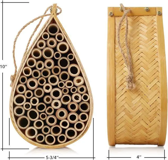 Alt view image 5 of 6 - Honey Keeper Mason Bee House, Natural Bamboo Teardrop Bee Hive