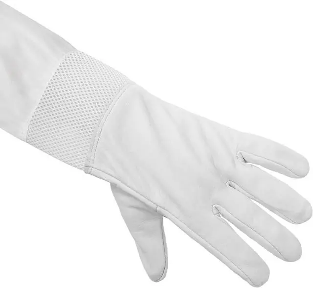 Alt view image 3 of 6 - Honey Keeper Beekeeping Gloves, Large - Goatskin Leather with Ventilated Canvas Sleeve and Elastic Cuff