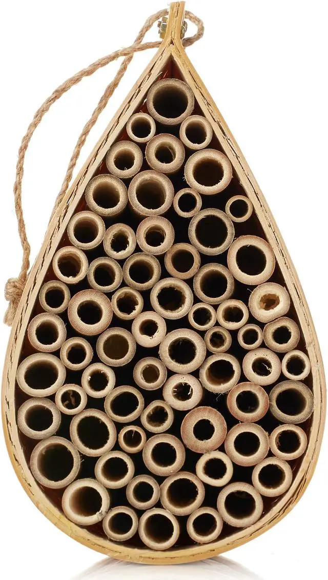 Alt view image 2 of 6 - Honey Keeper Mason Bee House, Natural Bamboo Teardrop Bee Hive