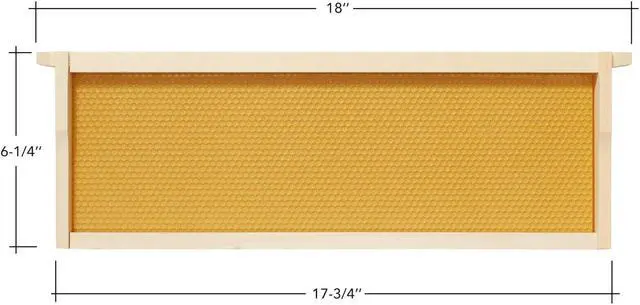 Alt view image 2 of 6 - Honey Keeper 10 Assembled Beehive Frames with Waxed Natural Foundations for Beekeeping, 6-1/4 inch