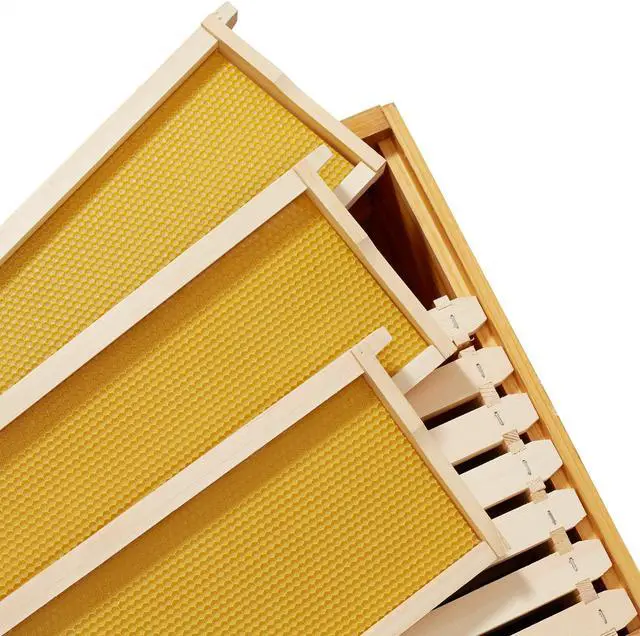 Alt view image 4 of 6 - Honey Keeper 10 Assembled Beehive Frames with Waxed Natural Foundations for Beekeeping, 6-1/4 inch