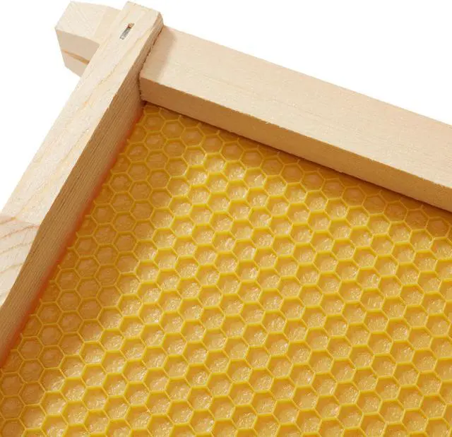 Alt view image 3 of 6 - Honey Keeper 10 Assembled Beehive Frames with Waxed Natural Foundations for Beekeeping, 6-1/4 inch