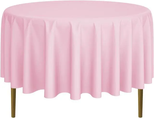 Main image of Lann's Linens - 90" Round Premium Tablecloth for Wedding / Banquet / Restaurant - Polyester Fabric Table Cloth - Pink