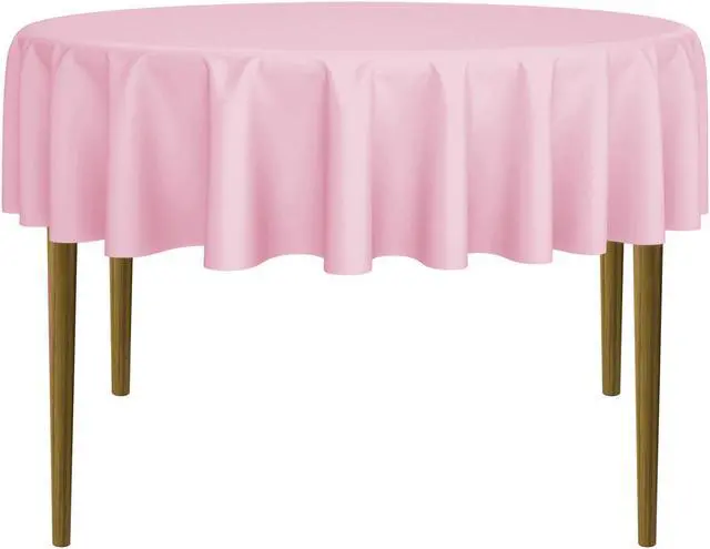 Main image of Lann's Linens - 5 Premium 70" Round Tablecloths for Wedding/Banquet/Restaurant - Polyester Fabric Table Cloths - Pink