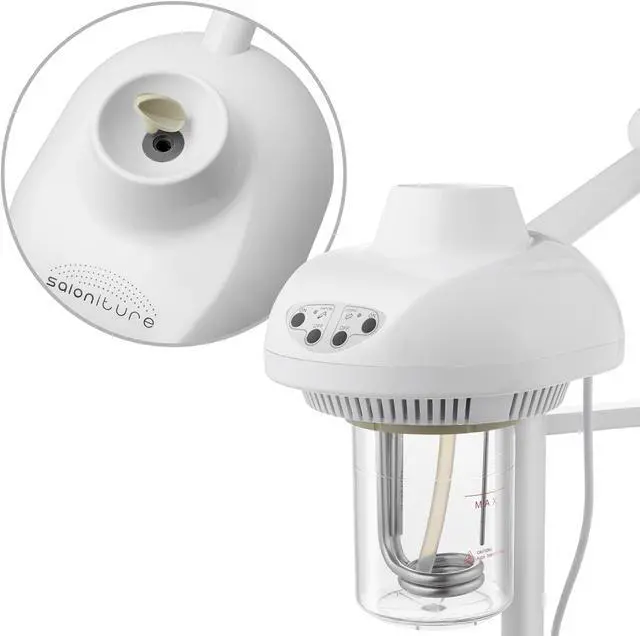Alt view image 5 of 6 - Saloniture Professional Ionic Facial Steamer with LED Magnifying Lamp - Ozone Facial Steamer with Rolling Base for Esthetician Spa and Salon