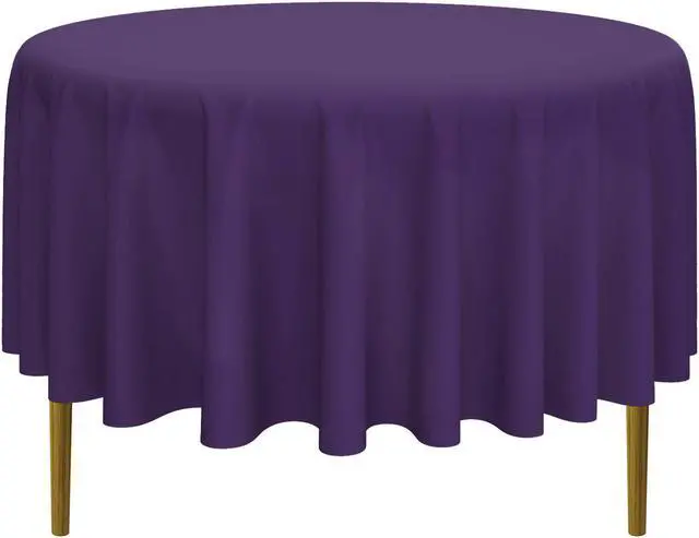 Main image of Lann's Linens - 90" Round Premium Tablecloth for Wedding / Banquet / Restaurant - Polyester Fabric Table Cloth - Purple