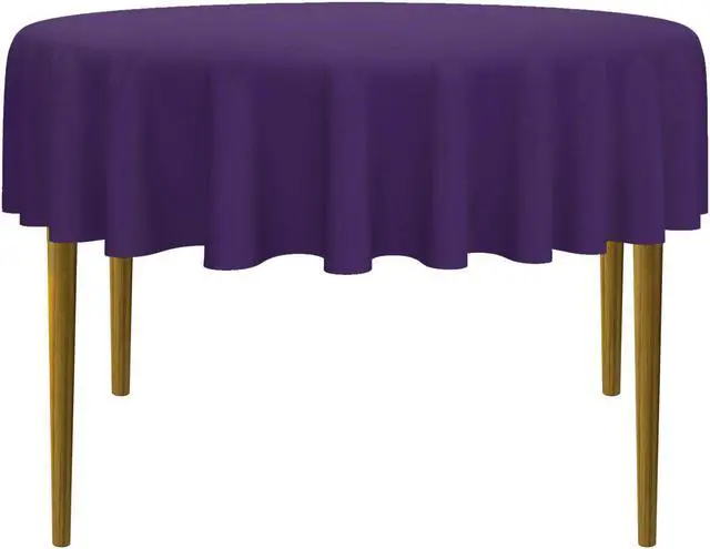 Main image of Lann's Linens - 70" Round Premium Tablecloth for Wedding / Banquet / Restaurant - Polyester Fabric Table Cloth - Purple