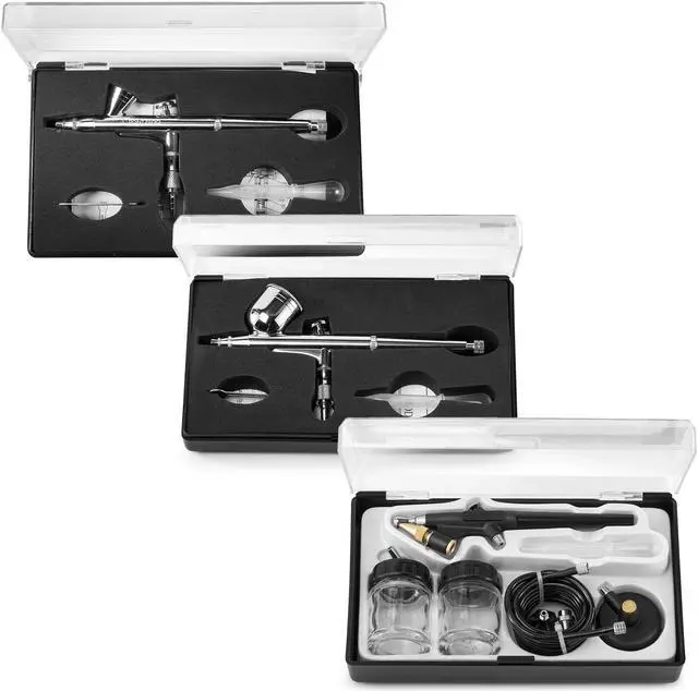Alt view image 5 of 6 - PointZero Airbrush Dual Action Airbrush Kit with 3 Airbrushes