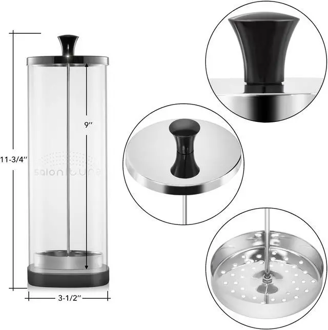 Alt view image 6 of 7 - Saloniture Glass Disinfectant Jar - Tall Container for Disinfecting, Sanitizing and Sterilizing Barber, Salon, Nail Tools and Supplies - 61 oz