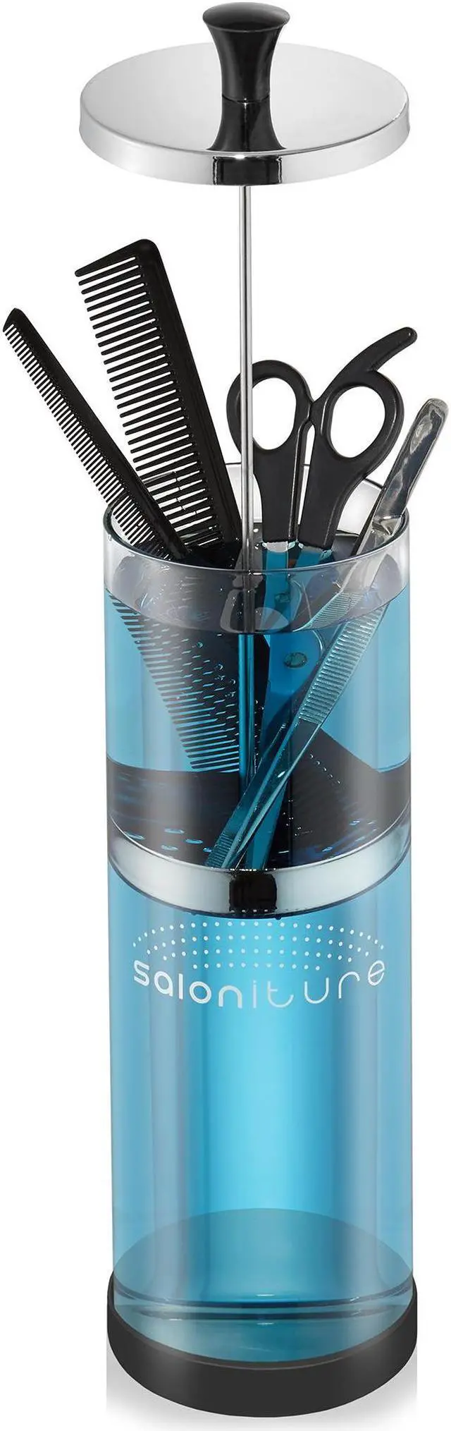 Alt view image 5 of 7 - Saloniture Glass Disinfectant Jar - Tall Container for Disinfecting, Sanitizing and Sterilizing Barber, Salon, Nail Tools and Supplies - 61 oz