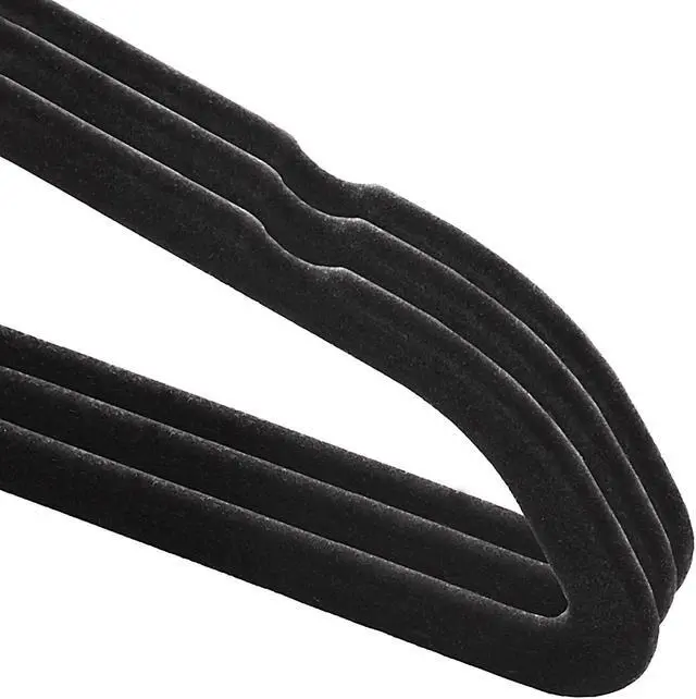 Alt view image 3 of 6 - Casafield 50 Black Velvet Suit Hangers - Space-Saving Non-Slip Clothes Hanger