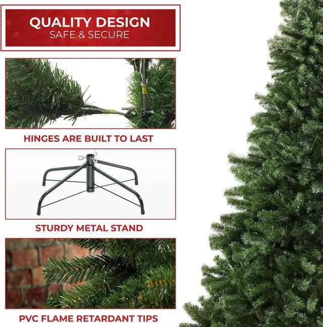 Alt view image 5 of 6 - Casafield 9FT Realistic Green Spruce Unlit Artificial Holiday Christmas Tree with Sturdy Metal Stand