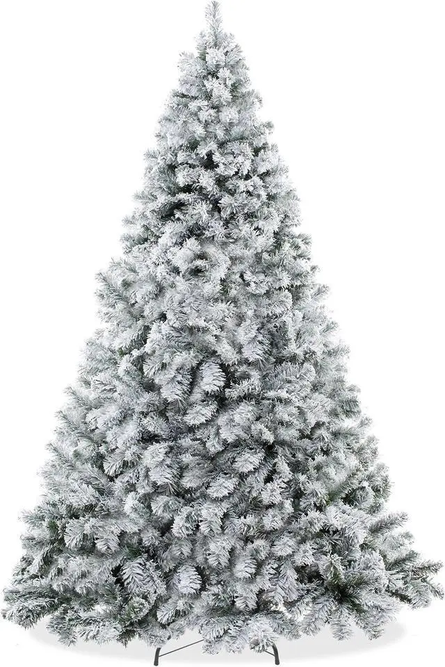 Main image of Casafield 6FT Realistic Snow-Flocked Pine Unlit Artificial Holiday Christmas Tree with Sturdy Metal Stand