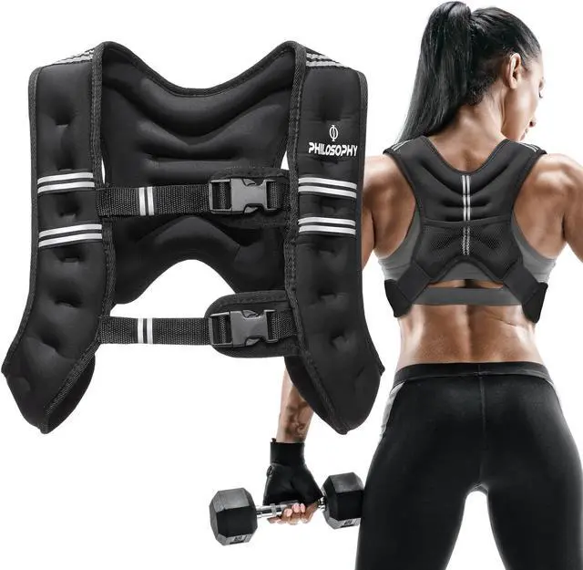 Alt view image 2 of 6 - Philosophy Gym Weighted Workout Vest 6 LB, Strength Training Fitness Body Weight Vest
