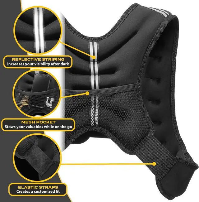 Alt view image 5 of 6 - Philosophy Gym Weighted Workout Vest 6 LB, Strength Training Fitness Body Weight Vest