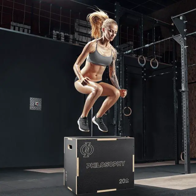 Alt view image 6 of 6 - Philosophy Gym 3 in 1 Non-Slip Wood Plyo Box, 24" x 20" x 16", Black, Jump Plyometric Box for Training and Conditioning