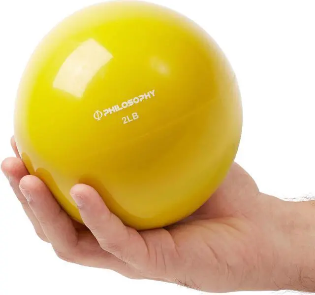 Alt view image 2 of 6 - Philosophy Gym Toning Ball, 2 LB, Yellow - Soft Weighted Mini Medicine Ball