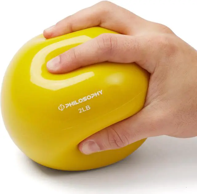 Alt view image 3 of 6 - Philosophy Gym Toning Ball, 2 LB, Yellow - Soft Weighted Mini Medicine Ball