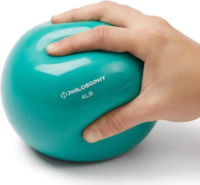Alt view image 3 of 6 - Philosophy Gym Toning Ball, 4 LB, Teal - Soft Weighted Mini Medicine Ball
