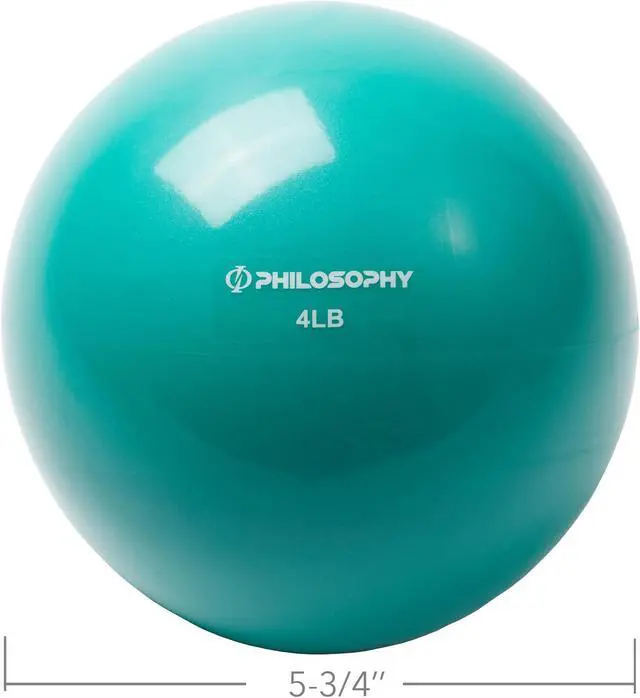 Alt view image 4 of 6 - Philosophy Gym Toning Ball, 4 LB, Teal - Soft Weighted Mini Medicine Ball