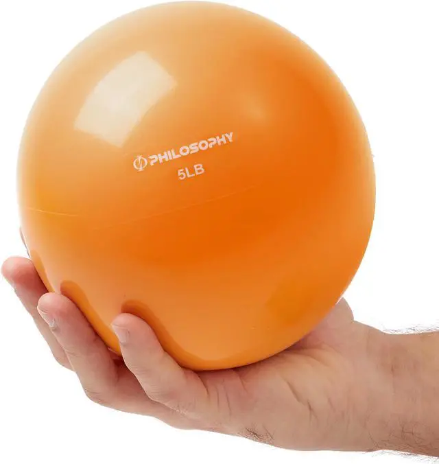 Alt view image 2 of 6 - Philosophy Gym Toning Ball, 5 LB, Orange - Soft Weighted Mini Medicine Ball