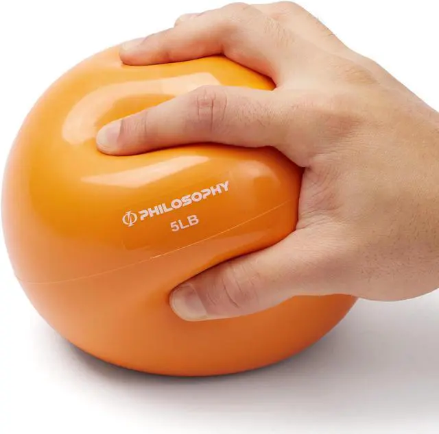 Alt view image 3 of 6 - Philosophy Gym Toning Ball, 5 LB, Orange - Soft Weighted Mini Medicine Ball