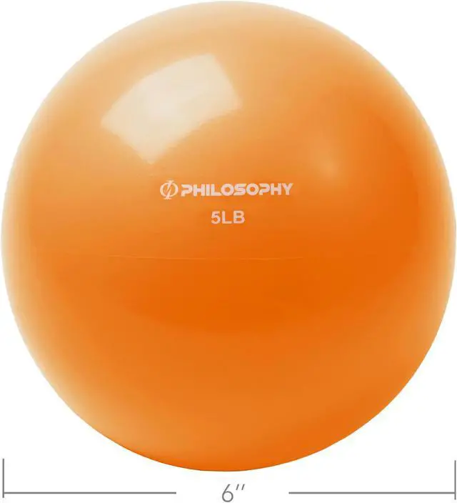 Alt view image 4 of 6 - Philosophy Gym Toning Ball, 5 LB, Orange - Soft Weighted Mini Medicine Ball