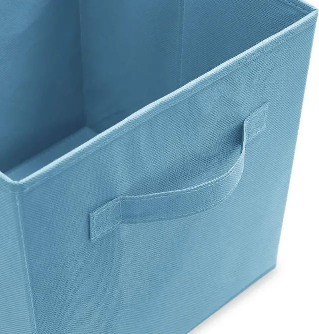 Alt view image 3 of 6 - Casafield Set of 6 Collapsible Fabric Cube Storage Bins, Baby Blue - 11" Foldable Cloth Baskets for Shelves, Cubby Organizers & More