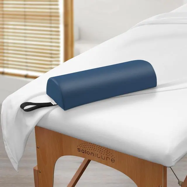 Alt view image 5 of 6 - Saloniture Half Round Neck Massage Table Bolster Pillow Pad - 13 x 6 x 3 Inch - Blue