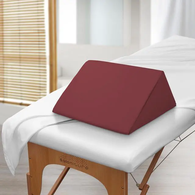 Alt view image 4 of 6 - Saloniture Triangle Wedge Massage Table Bolster Pillow, Extra Large - 19 x 12 x 20 x 15.5 Inch - Burgundy